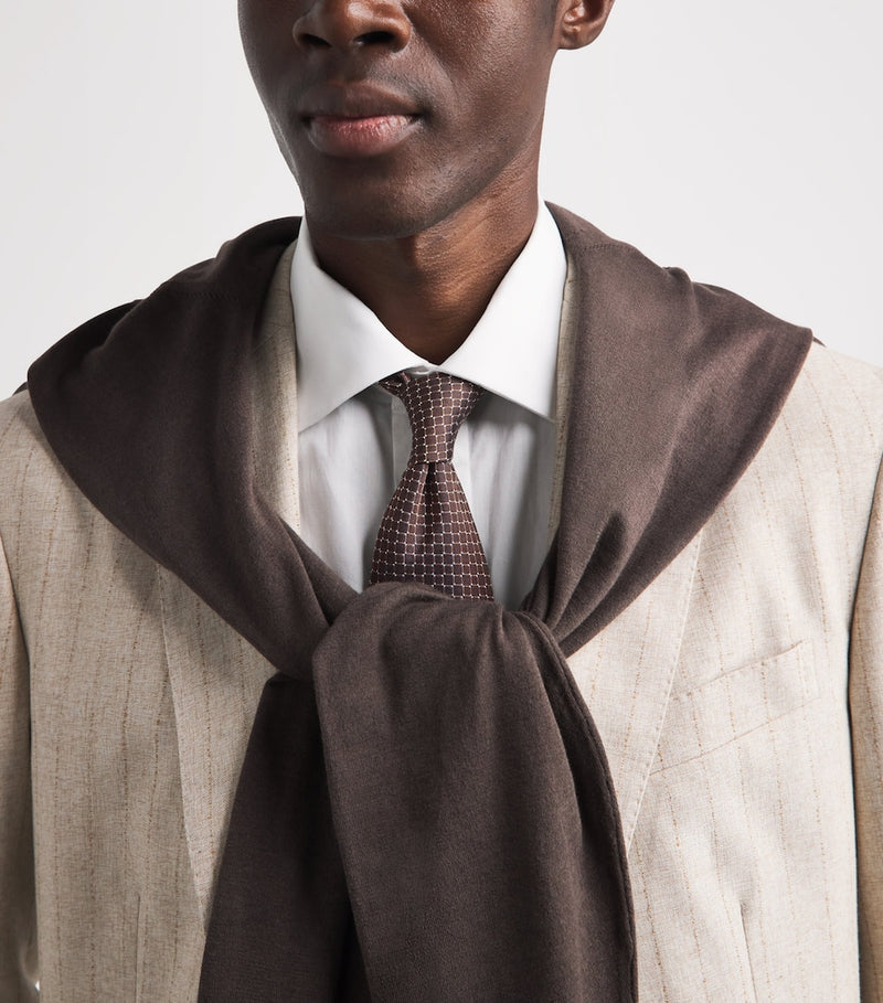 Pal Zileri silk geometric jacquard tie (British brand)