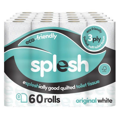 Superdrug Splesh Quilted White Toilet Roll - 60 Rolls- Buy online at McGrocer