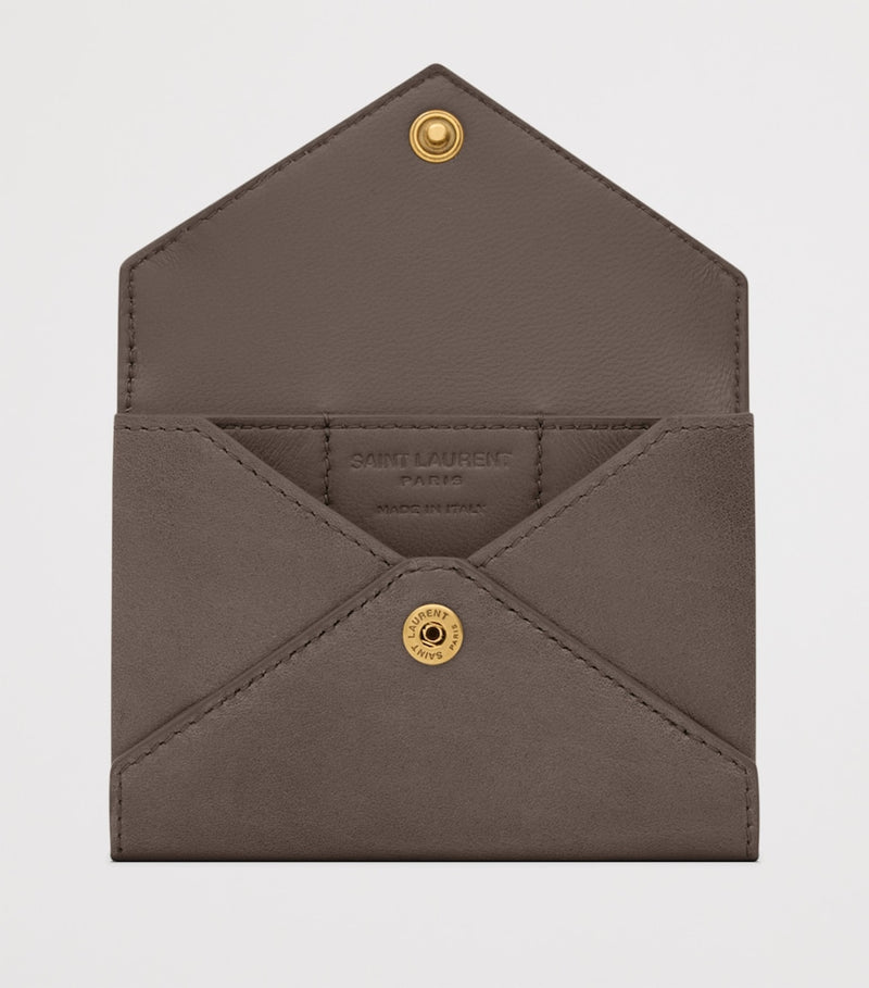 Saint Laurent letter card holder in calfskin leather, imported from the UK
