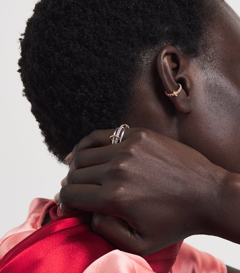 Spinelli Kilcollin yellow gold ear cuff with pink sapphires - British product
