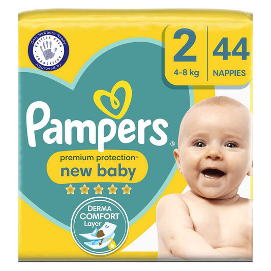 Pampers Premium Protection New Baby Size 2, 44 Nappies, 4kg - 8kg, Essential Pack GOODS Boots   