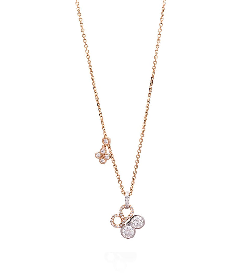 Boodles rose gold platinum diamond necklace (British brand)