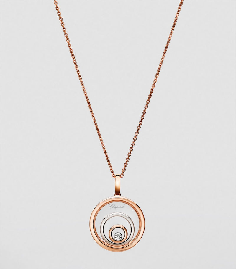 Chopard Happy Spirit necklace rose and white gold, UK version