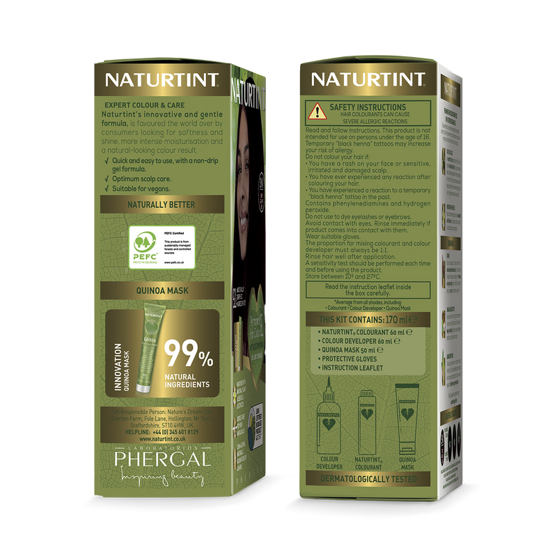 Naturtint hair colour gel 5A Light Ash Chestnut 170ml (British brand)