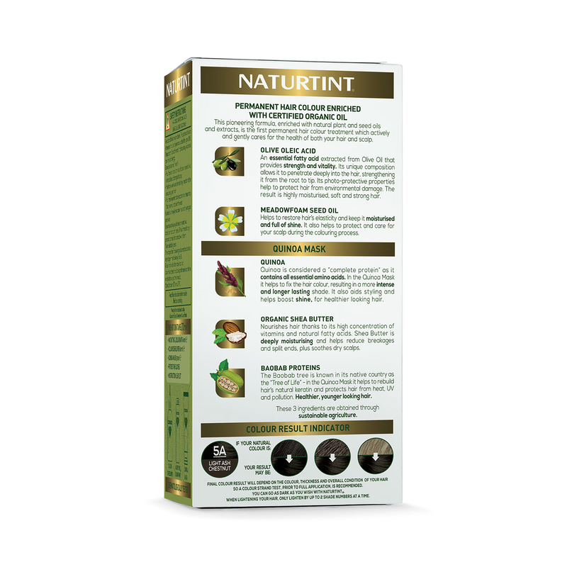 Naturtint hair colour gel 5A Light Ash Chestnut 170ml (British brand)