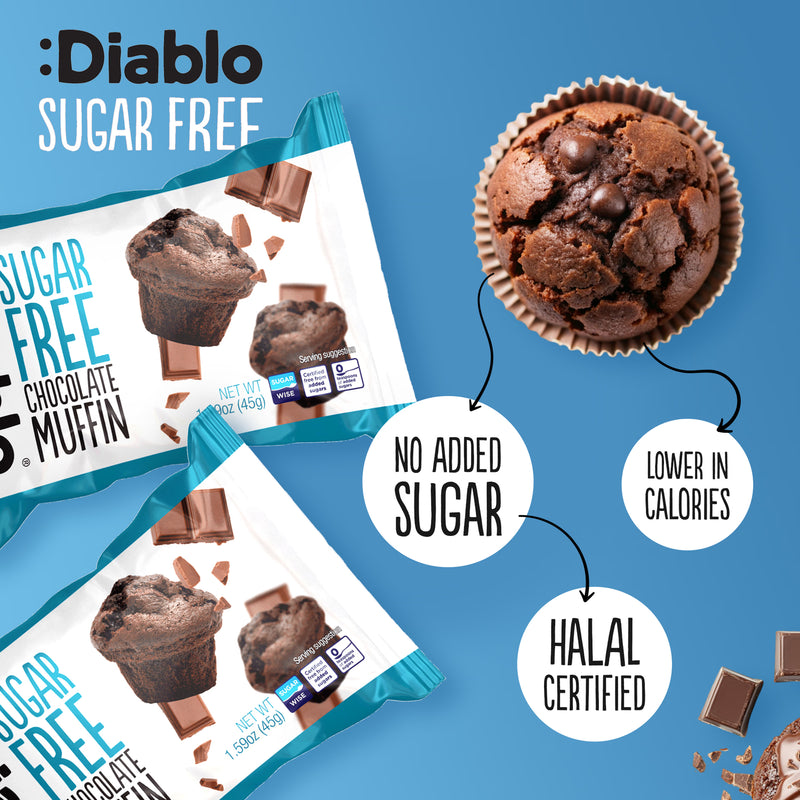 Diablo sugar free chocolate muffins pack of 24 (British brand)