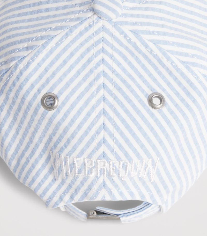Vilebrequin seersucker stripe turtle baseball cap (British brand)