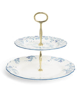 Harrods Harrods Bone China Toile Two-Tier Cake Stand- Buy online at McGrocer