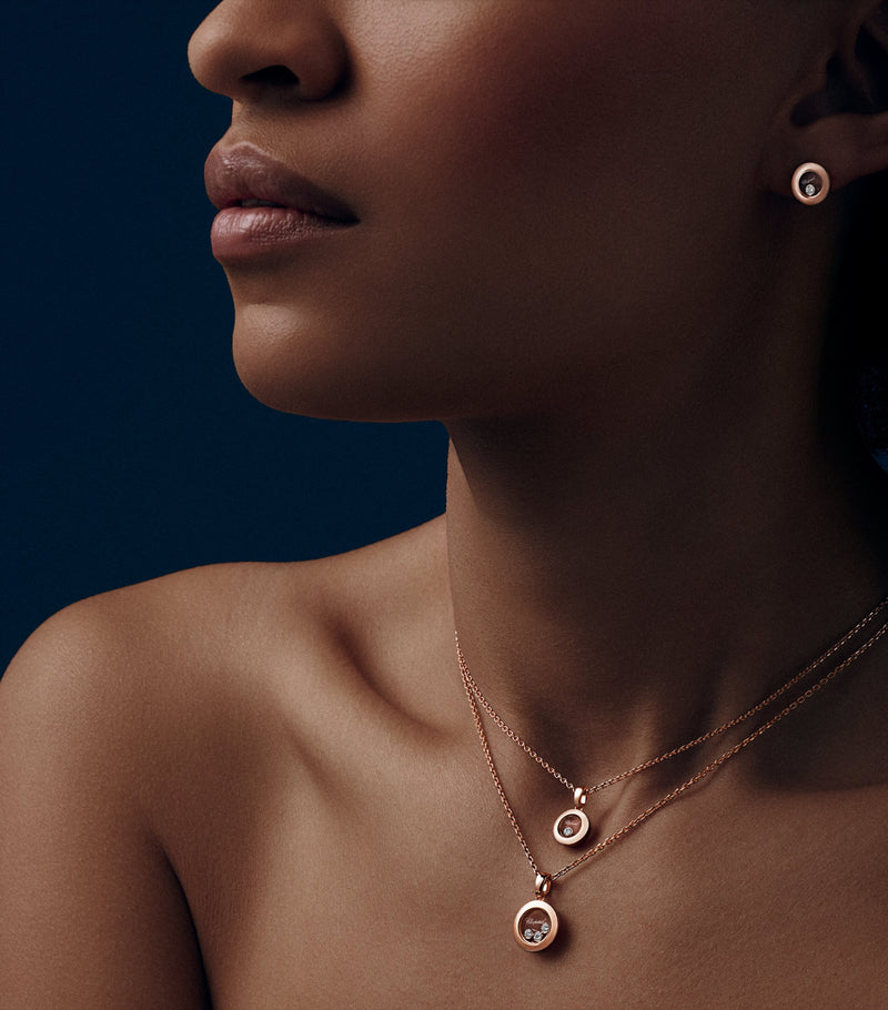 Chopard rose gold diamond pendant (British brand)