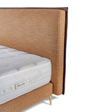 Colunex Margaret headboard featuring stitch detailing and faux leather edges - British product