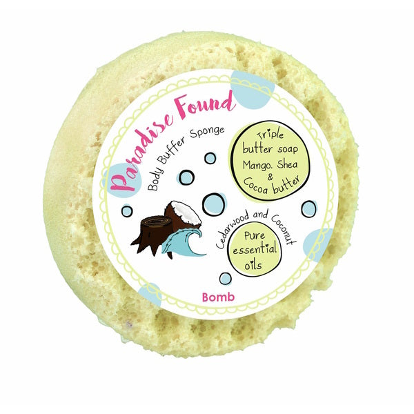 Bomb Cosmetics Body Buffer Soap Sponge Paradise Found - British product