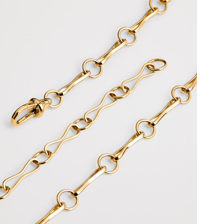Azlee yellow gold chain necklace large motif, imported from the UK