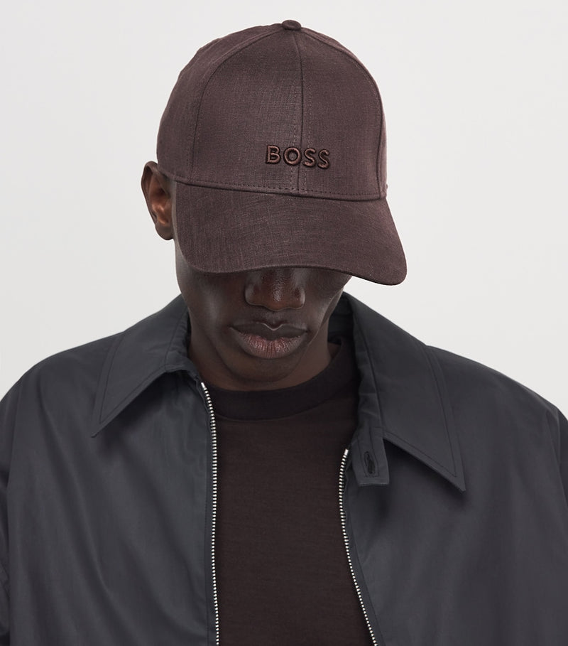 BOSS linen logo cap, imported from the UK