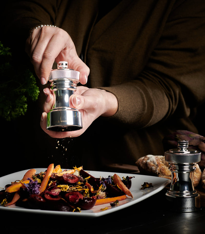 Cole & Mason Silver-Plated Hoxton salt and pepper mills - British product