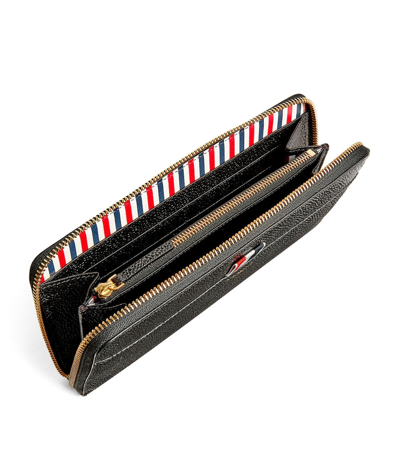 Thom Browne leather continental zip wallet, imported from the UK