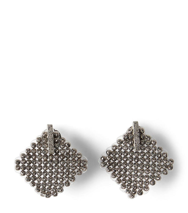 Brunello Cucinelli sterling silver square earrings - British product