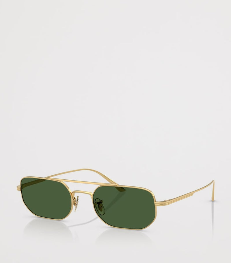 Oliver Peoples steel 1989C rectangle sunglasses (British brand)