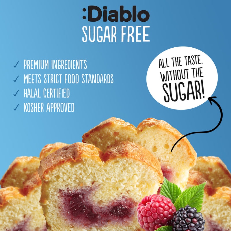 Diablo no added sugar forest fruit cake 450g pack of 8 - British product