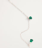 Astrid & Miyu white gold emerald charm necklace 39cm - British product