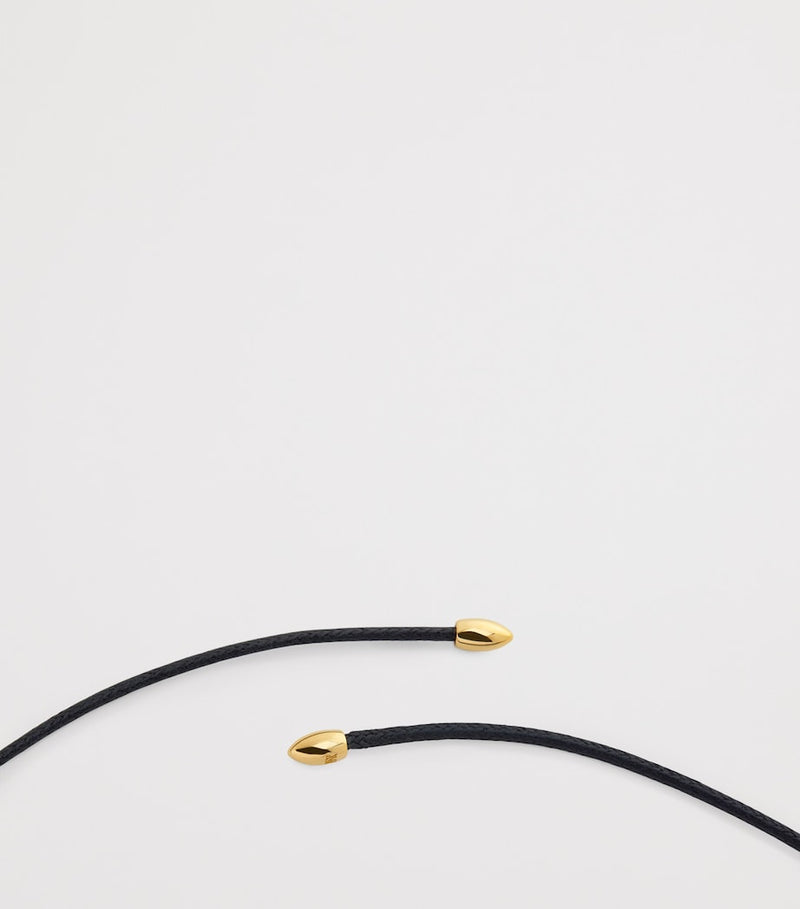 Monica Vinader gold vermeil Aria cord necklace, imported from the UK