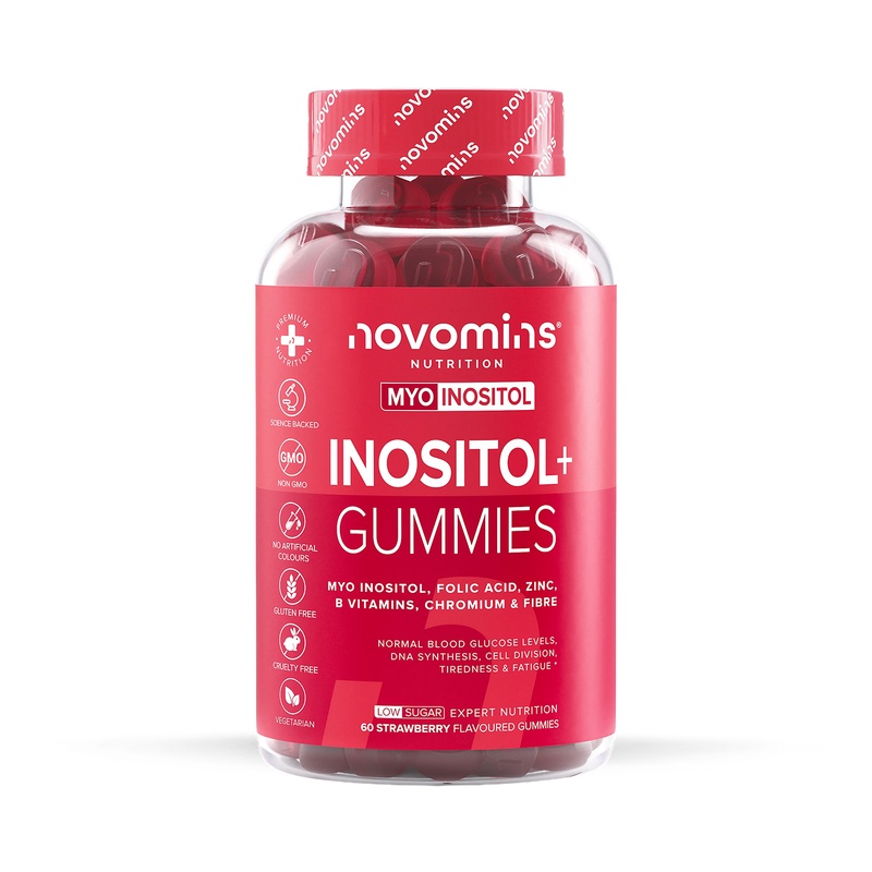 Novomins Inositol+ Strawberry Flavour Gummies 60 Count imported from the UK