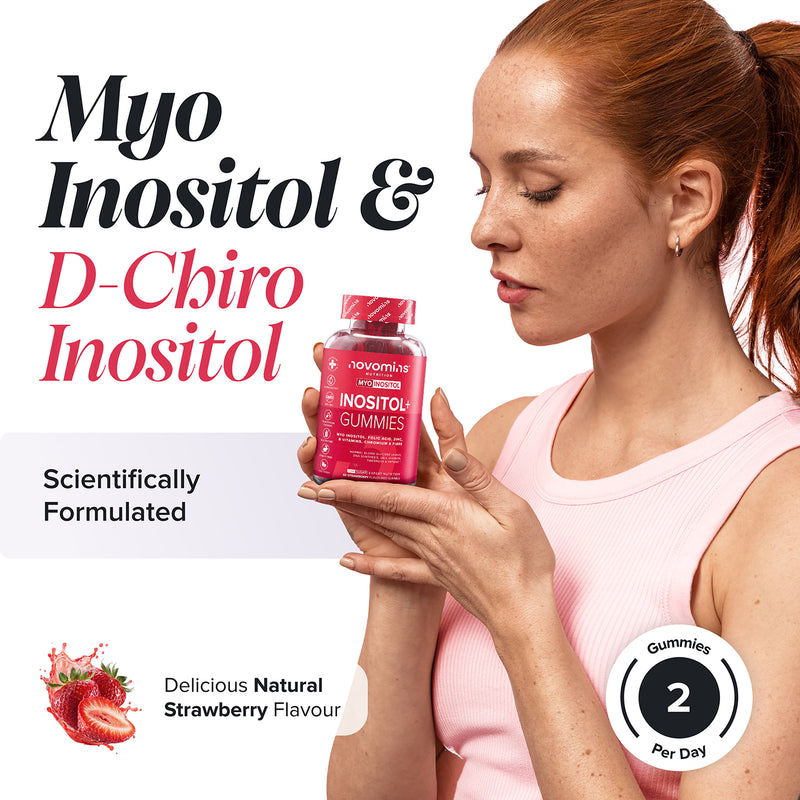 Novomins Inositol+ Strawberry Flavour Gummies 60 Count imported from the UK