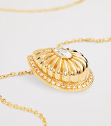 Harrods Hand-Carved 18-Karat Yellow Gold Diamond Pendant Necklace- Buy online at McGrocer