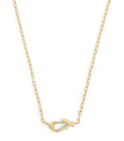 Jade Trau Lola necklace in yellow gold with diamond clasp - British product
