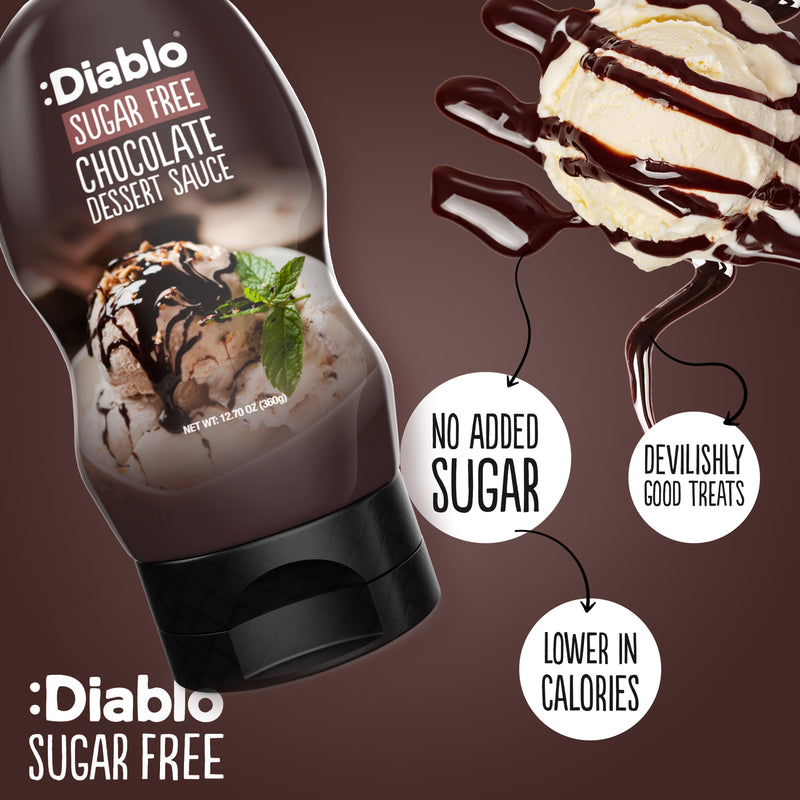 Diablo sugar free chocolate dessert sauce 360g pack, UK version