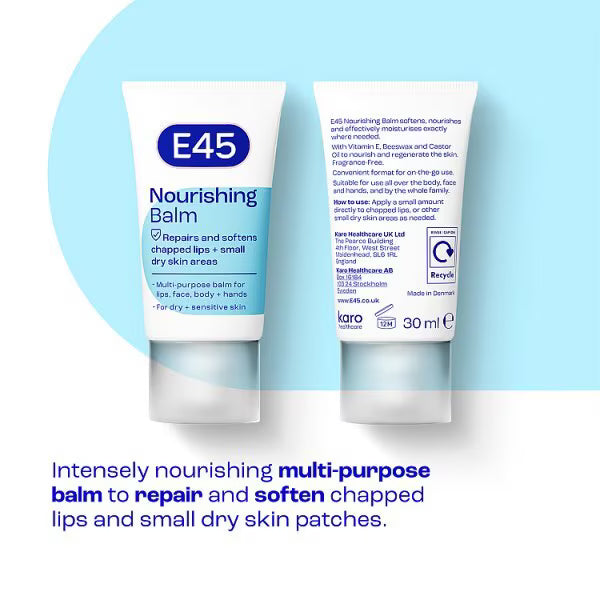 E45 Lips & Dry Skin Balm 30ml - British product
