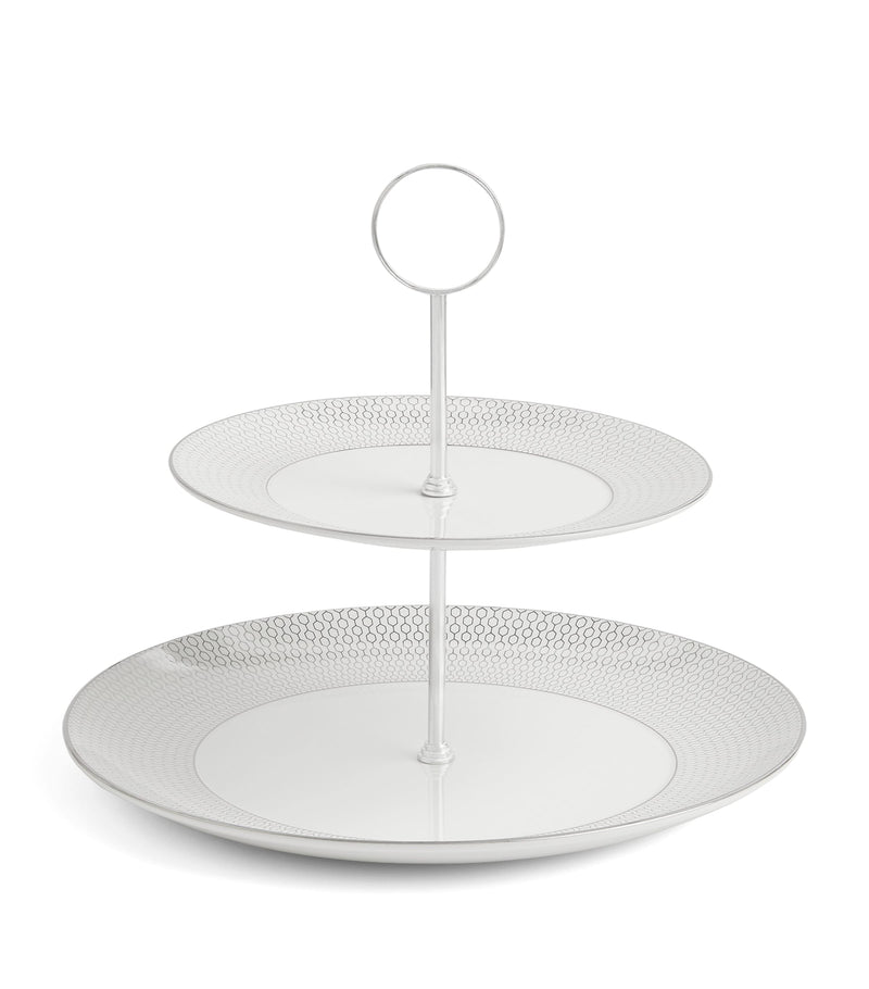 Wedgwood Gio Platinum 2-Tier cake stand (British brand)