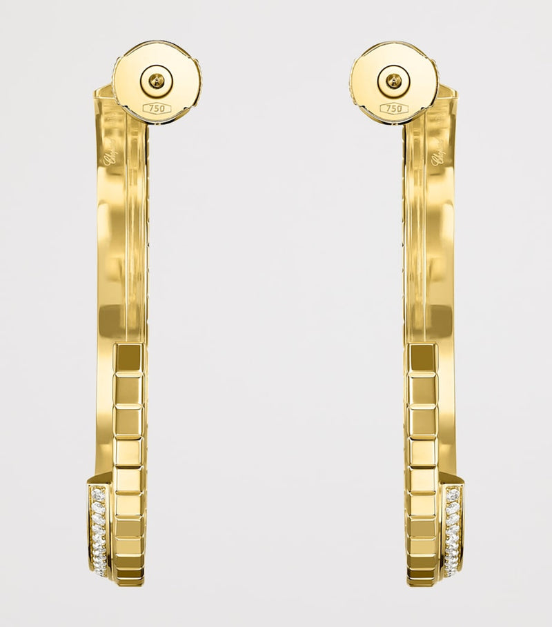 Chopard Ice Cube large hoop earrings yellow gold diamond - British product