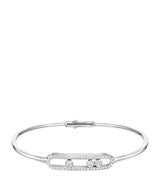 Harrods Messika Move Classique White Gold and Diamond Pavé Thin Bangle (0.56ct)- Buy online at McGrocer
