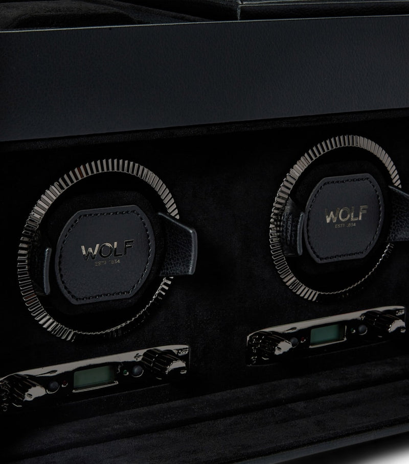 WOLF British Racing triple watch winder, vegan leather (British brand)