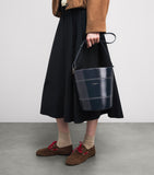Claudie Pierlot calfskin bucket bag gold-tone logo (British brand)