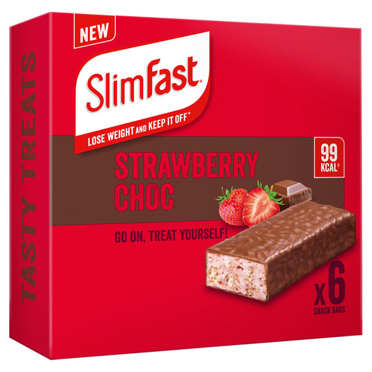 SlimFast Snack Bars Chocolate Strawberry Flavour bars x6 25g GOODS Sainsburys   