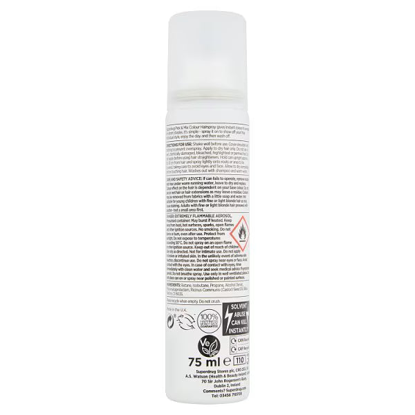 Superdrug Red temporary hair spray 75ml, imported from the UK