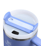 Vacuum-Insulated Recycled Stainless Steel Tumbler with Handle and Straw, 1.18L
