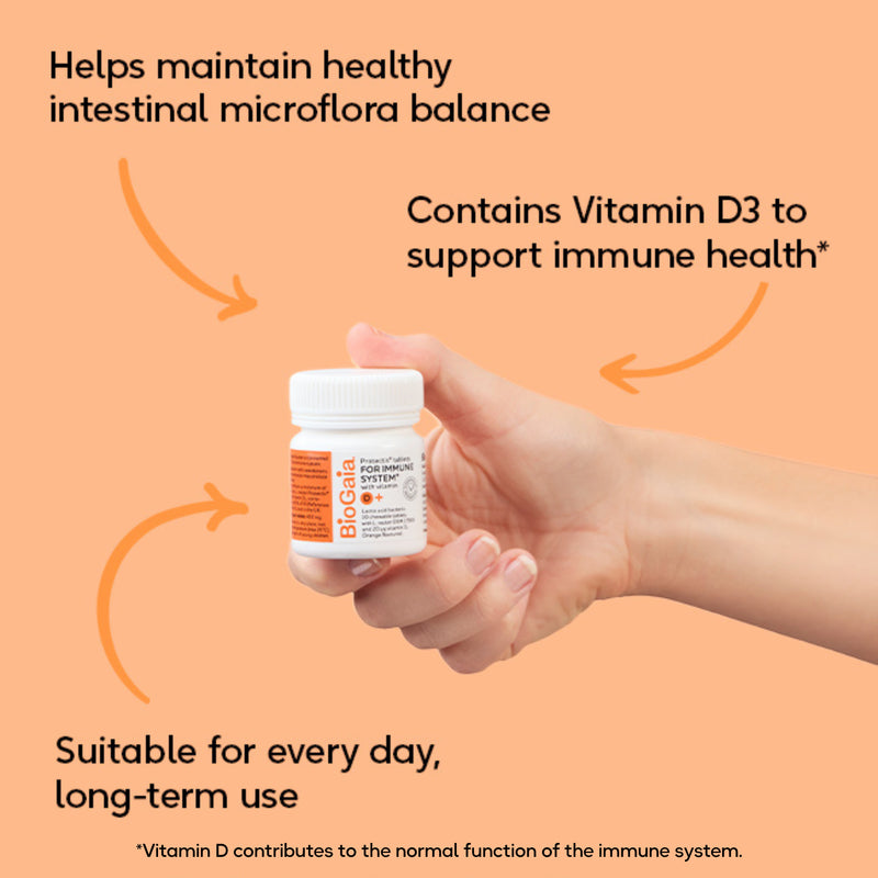 BioGaia Protectis D+ probiotic vitamin D tablets 90 count (British brand)