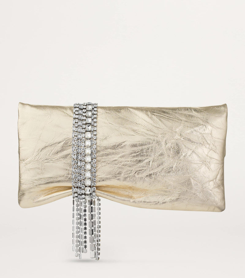 Jimmy Choo Zandra leather crystal clutch bag - British product