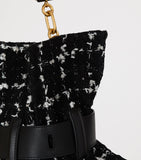 Balmain Anthem shoulder bag medium tweed, imported from the UK