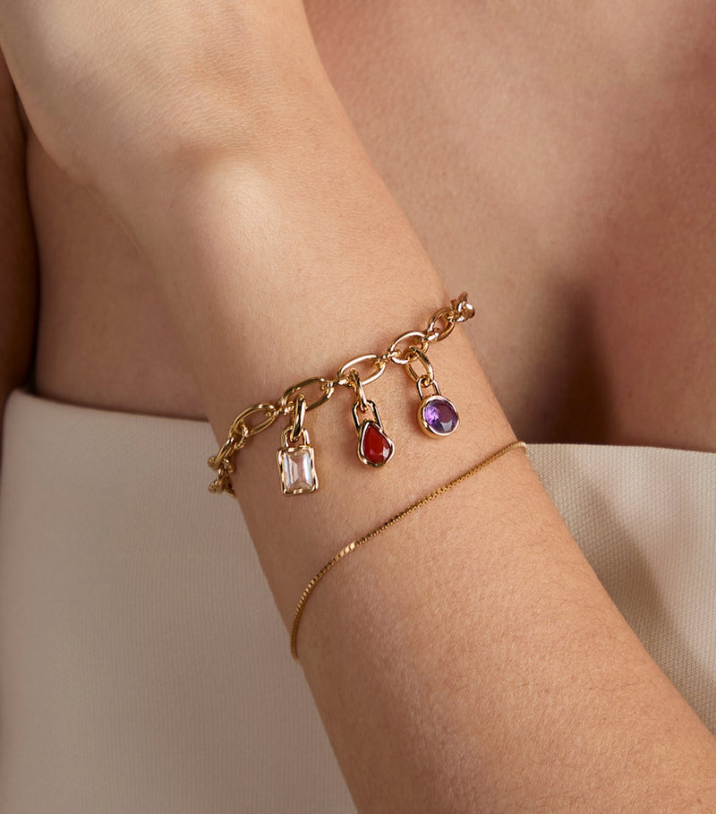 Astrid & Miyu gold-plated July birthstone charm, UK version