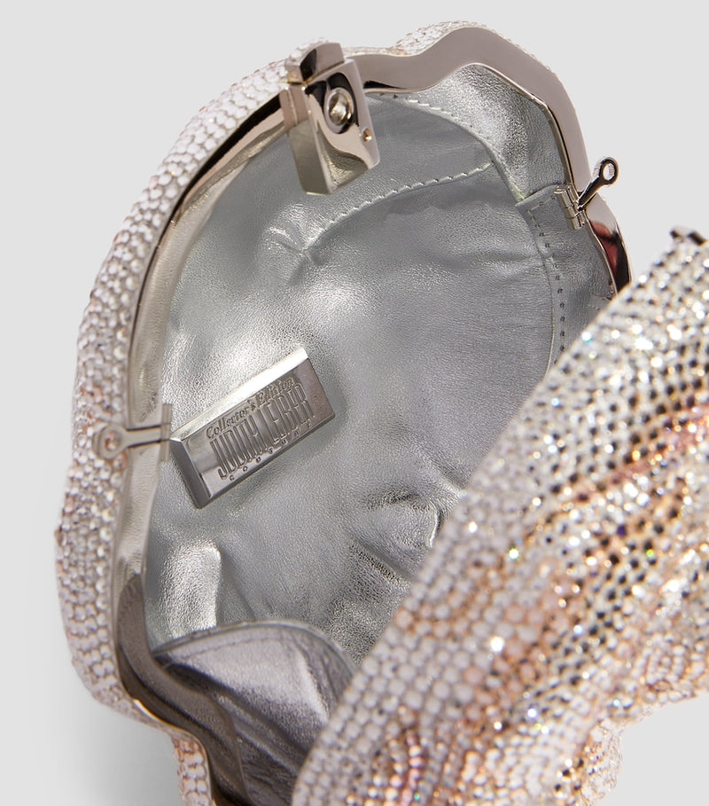 Judith Leiber crystal-embellished rose clutch bag (British brand)