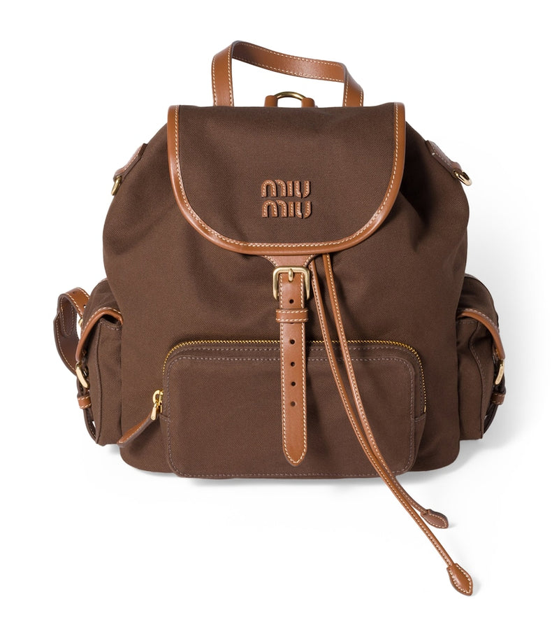 Miu Miu leather canvas backpack 29.5cm - British product