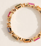 Suzanne Kalan rose gold eternity ring with rainbow sapphires and diamonds, UK version