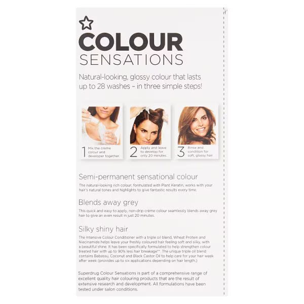 Superdrug Sensations Dark Brown 4.0 hair dye (British brand)