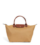 Longchamp Le Pliage medium handbag with leather trims, UK version