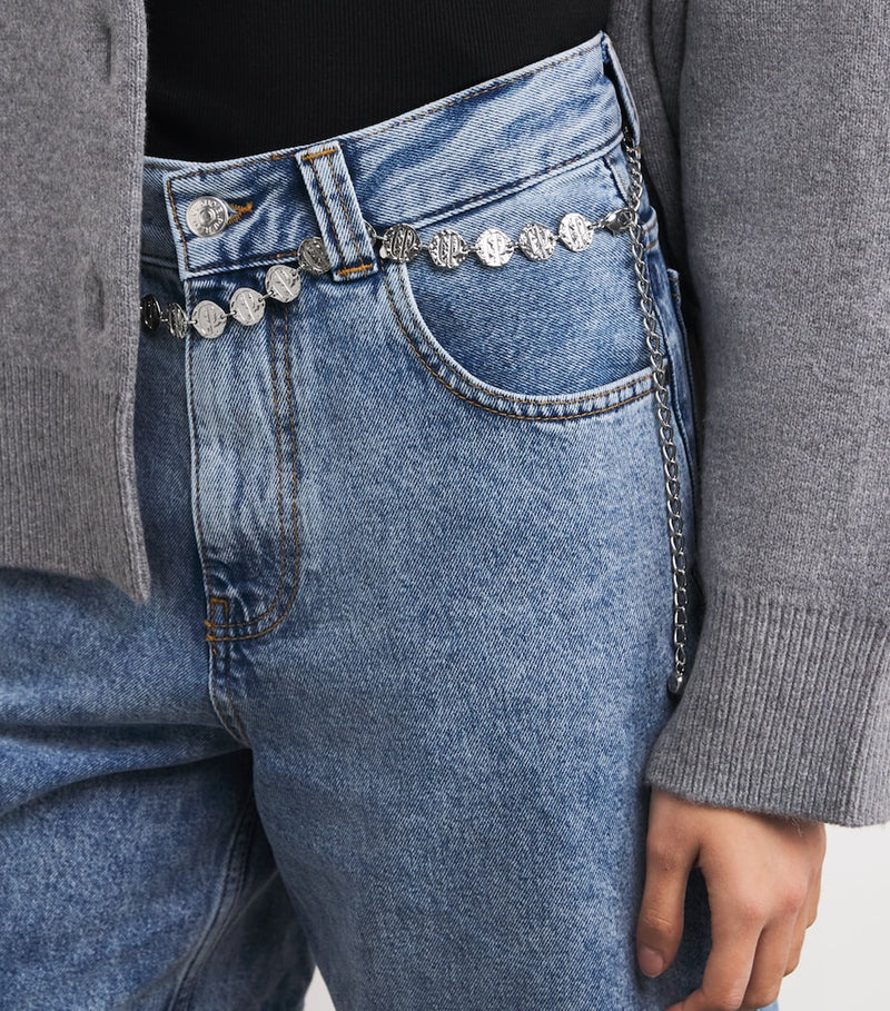 Claudie Pierlot logo embossed chain belt (British brand)
