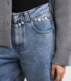 Claudie Pierlot logo embossed chain belt (British brand)