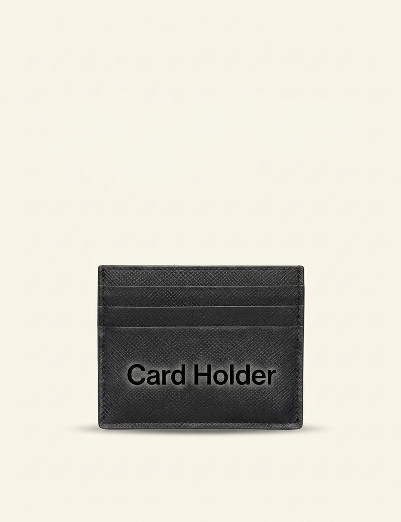 Prada logo-plaque saffiano leather card holder - British product